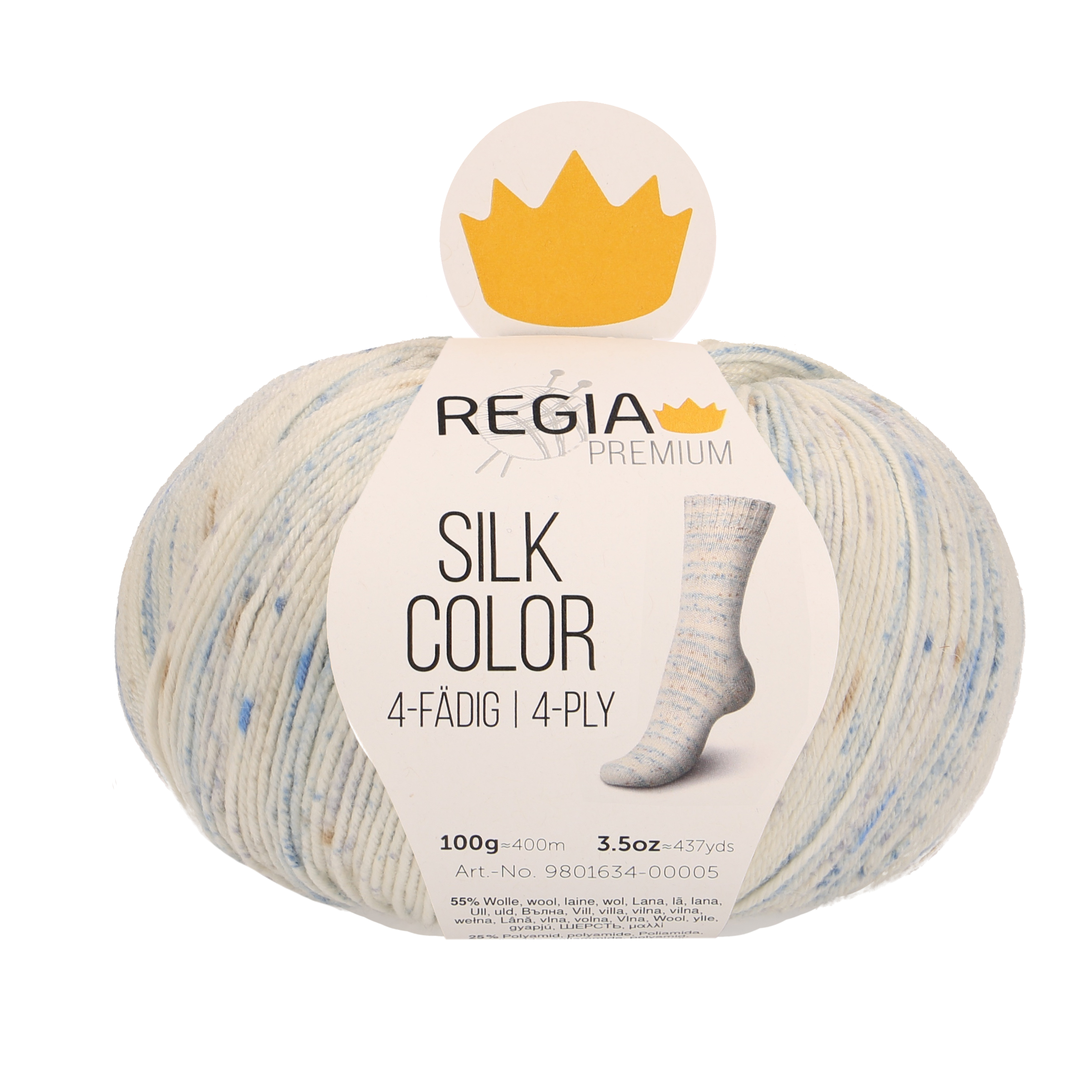 Premium Silk Color 4-fach Sockenwolle 100 g von Regia 0066 - flashing