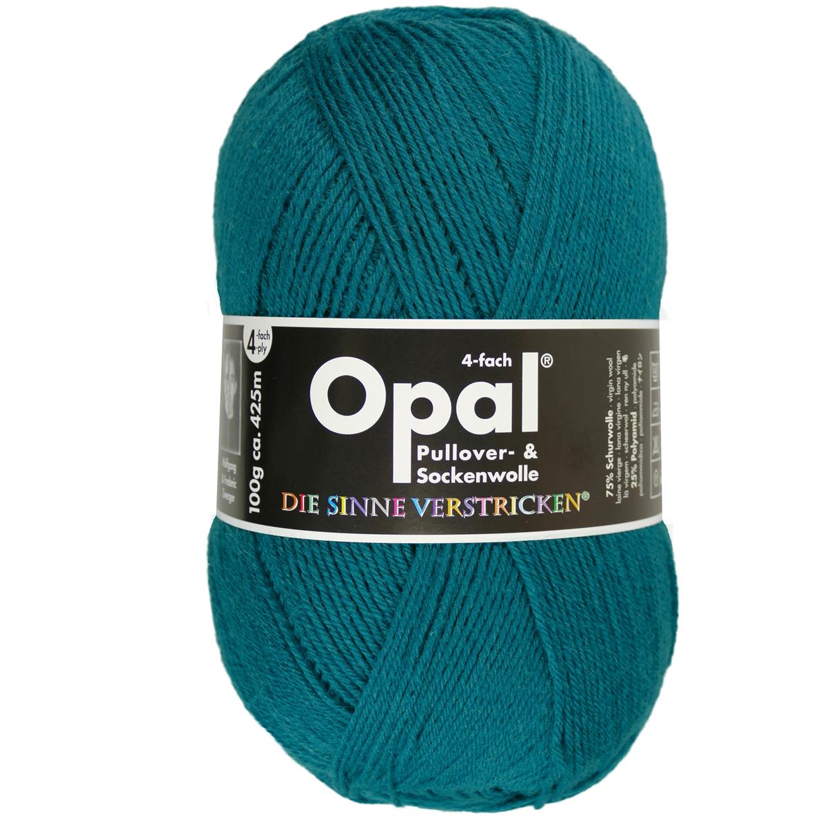 OPAL uni - 4-fach Sockenwolle 9934 - blaugrün