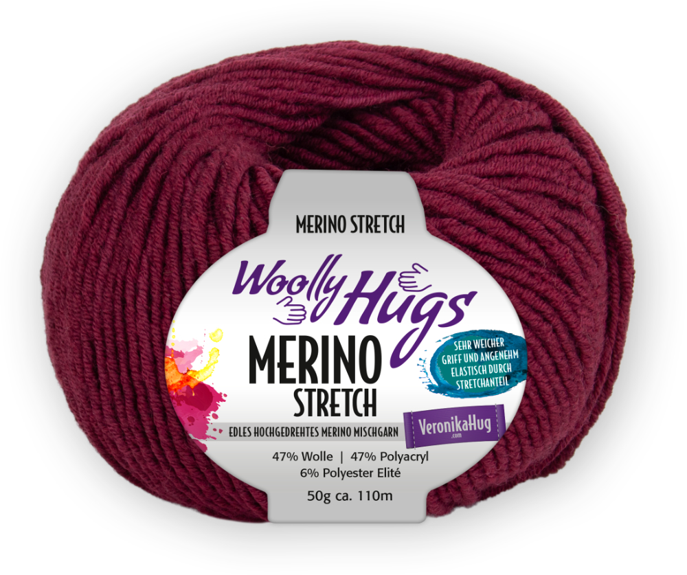 Merino Stretch von Woolly Hugs 0138 - bordeaux